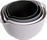 BoxedHome Classic Mixing Bowl Set, BPA Free Plastic, Microwave and Dishwasher Safe (Set of 4, Grey),3.5 quarts