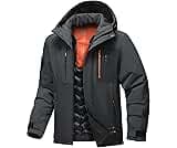 Jsslaik Men's Thermal Waterproof Windproof Jacket Hooded Insulated, Lightweight Winter Snow Coat with Multiple Pockets