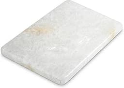 Natural White Quartz Cutting Board - 11.8" x 7.9" x 0.7" Translucent Stone Pastry Board for Baking & Chocolate, Elega...