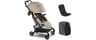 Mompush Velo Compact Travel Stroller One-Hand Fold, Carry-on Approved | Near-flat recline, magnetic harness, leather ...