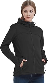 ATLASLAVA Women's Fleece Lined Softshell Jacket Waterproof Hooded Rain Coat