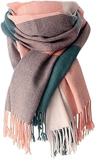 YSense Women's Long Plaid Blanket Scarf Chunky Oversized Winter Fall Warm Big Tartan Scarves Wrap Shawl Ladies Gifts