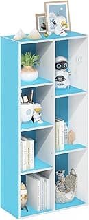 Furinno LUDER Book Shelf, 7-Cube Bookshelf, Bookcase with Open Shelves, 9.4 x 19.5 x 41.7, Easy Assembly, for Living ...