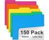 File Folder, RAZCC 150 Pack 1/3 Cut Tab Colored File Folders, File Folder Letter Size for Office Classroom Use, Assor...