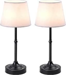 LUTEC 2 Pack Cordless Table Lamp, Battery Operated Lamp with 3 Color Temps and Stepless Dimming, 5200mAh Portable Rec...
