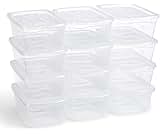 Rubbermaid Cleverstore 6 Qt Clear Storage Bins with Lids, 12-Pack, Stackable, BPA-Free, Made in USA