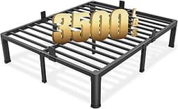 FUIOBYVV Queen Bed Frame with Round Corner Edge Legs, 14 Inch High 3500 lbs Heavy Duty Metal Platform Bed Frame Queen...