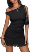 Trendy Queen Women Mesh Off The Shoulder Sexy Mini Homecoming Short Dress