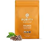 Purity Coffee BALANCE 2/3 Decaf Medium Roast Whole Bean (12oz Bag) | Specialty-Grade USDA Organic Mountain Water Deca...
