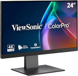 ViewSonic VP2488-4K 24 Inch 4K UHD IPS Monitor, Thunderbolt 4, 100W USB-C