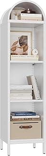 Aobabo Narrow Arched Cabinet, 63" Tall Metal Storage Bookshelf, Powder-Coated Steel Organizer with Adjustable Shelves...