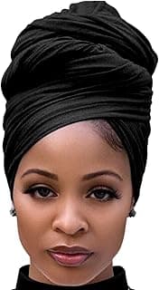 Harewom Head Wraps for Black Women Stretch Head Scarf Long African Hair Wraps Turban Headwraps Jersey Headbands