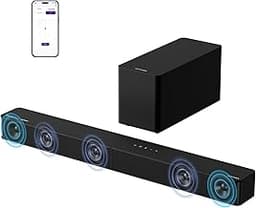 ULTIMEA 5.1CH Surround Sound Bar with Subwoofer, Dolby Atmos, VoiceMX, BassMX, APP, 300W Soundbar for Smart TV, Home ...