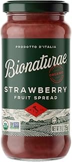 Bionaturae Organic Strawberry Fruit Spread - Jelly Organic, Non-GMO, USDA Certified, No Sugar Added, No Preservatives...