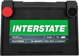 Interstate Batteries Automotive Battery 12V 55Ah 740CCA (Group Size 78) Automobile SLI AGM Starting Replacement Batte...