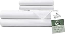 Hotel Sheets Direct 4 Piece Bed Sheet Set King Size, 100% Viscose Derived from Bamboo Sheets Set with 2 Pillowcases, ...