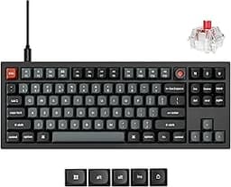 Keychron V3 8K TKL Wired Mechanical Keyboard, 8000 Hz Polling Rate QMK Programmable Knob Hot-Swappable Gaming Keyboar...
