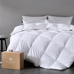 Pacific Coast Premium Goose Down Fiber Comforter King Size, 420TC 100% Australian Cotton Shell, All-Season Comforter ...