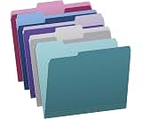 Pendaflex Two Tone Color File Folders, Letter Size, Assorted Colors (Teal, Violet, Gray, Navy and Burgundy), 1/3-Cut ...