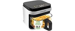 Nutrichef 5.8 Quart Air Fryer | 8-1 Preset Cook Modes | Transparent Fry Bowl for Best Cooking Results | Cook Shrimp, ...