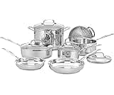 Cuisinart Chef’s Classic 11-Piece Stainless Steel Pots and Pans Set, Cookware Set Compatible with Induction, Electric...
