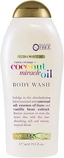 OGX Extra Creamy + Coconut Miracle Oil Ultra Moisture Body Wash, Rich Shower Gel for Dry Skin Infused with Coconut Oi...