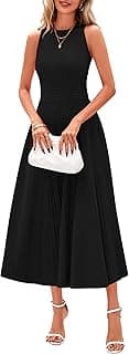 PRETTYGARDEN Spring Casual Dresses for Women 2026 Summer Business Work Midi Sleeveless A Line Pleated Cocktail Dress