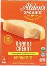 Aldens Organic New School Orange Cream Ice Cream Bars, 3 Fluid Ounce - 4 count per pack - 12 packs per case.
