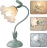 Women Bedside Table Lamps for Bedroom, Cute Flower Desk Lamp With Adjustable Flexible Gooseneck, 3 Color Temperatures...