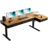 OffiGo 63 Inch L Shaped Electric Standing Desk with 4 Drawers, Rustic Brown