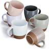 Morandi Color Ceramic Coffee Mugs Set of 6 (Large),18 oz Coffee Cups with Handle, Latte Mug, Big Mug for Women, Men, ...