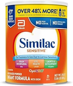 Similac Sensitive Infant Formula, for Fussiness & Gas Due to Lactose Sensitivity, Baby Formula Powder, 29.8-oz Value Can