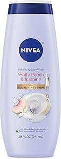 NIVEA Refreshing White Peach and Jasmine Body Wash with Nourishing Serum, Scented Body Wash for Women, Enriched with ...