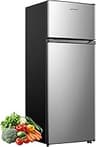 Upstreman 7.7 Cu.Ft. Refrigerator with Freezer, Double Door, Adjustable Thermostat, Large Capacity, Reversible Door S...
