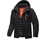 Jsslaik Men's Thermal Waterproof Windproof Jacket Hooded Insulated, Lightweight Winter Snow Coat with Multiple Pockets