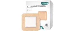 Dimora Silicone Foam Dressing with Border 20 Pack Adhesive 4"x4" Waterproof Wound Dressing Bandage for Wound Care