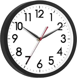 AKCISOT 12 Inch Wall Clock Silent Non-Ticking Modern Wall Clocks Battery Operated - Analog Classic Clock for Office, ...