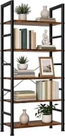 5 Tier Bookshelf, Free Standing Bookcase with Open Storage Shelves