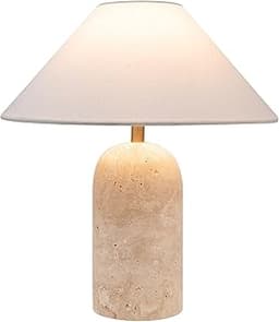Brightech Sansa LED Table Lamp - 14” Modern Stone Table Lamp for Bedside - Decorative Dimmable Desk Lamp for Living R...
