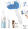Pet Steam Brush for Dog & Cat - 3-in-1 Steam Grooming Brush for Shedding & Hair Removal - Self Cleaning Spray Comb wi...