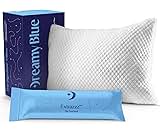 DreamyBlue Signature Pillow w/Adjustable Loft • Shredded Memory Foam Fill • Neutral Alignment for Side, Back, and Sto...