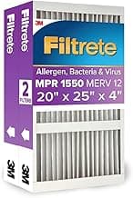 Filtrete 20x25x4 AC Furnace Air Filter, MPR 1550, MERV 12, Fits Honeywell & AprilAire Space-Gard, Certified Asthma & ...