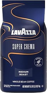 Lavazza Super Crema Whole Bean Coffee, Medium Espresso Roast, Arabica and Robusta Blend, 2.2 lb Bag, Package May Vary...