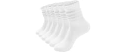 HAVE A TREE Women's Slouchy Crew Socks White Cushioned Scrunch Boot Sock | Size 5-11 3-6 Pack Retro Solid Thick Chunk...