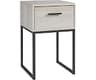 Signature Design by Ashley 1-Drawer Modern Nightstand, Light Natural | Textured light oak finish on modern metal sled...
