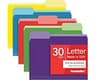Pendaflex Colored File Folders, 30 Pack, Letter Size (8.5" x 11"), Erase Ballpoint Pen from Tabs, 3 Tabs, 5 Colors: G...