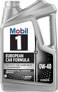 Mobil 1 European Car Formula Full Synthetic Motor Oil 0W-40, 5 Quart