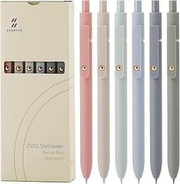 Ddaowanx Gel Pens, 6 Pcs 0.5mm Quick Dry Black Ink Pens Fine Point Smooth Writing Pens, Cute Office School Supplies G...