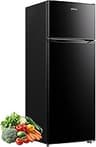 Upstreman 7.7 Cu.Ft. Refrigerator with Freezer Double Door Fridge | 5 Adjustable Thermostat, Large Capacity, Reversib...