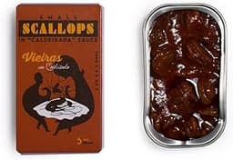 Spanish Small Scallops Canned in Caldeirada Sauce | B Vitamins, Omega-3 | Tinned Seafood by Ati Manel | 1 x 110g Can